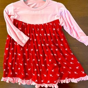 Kickee Pants Pink Roses Swing Dress, 6-12 months